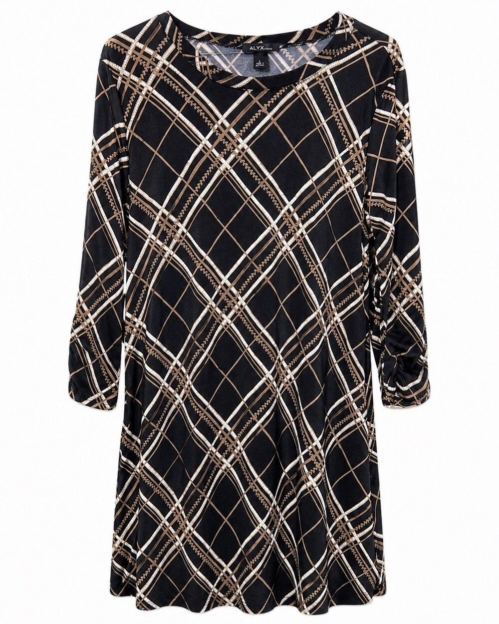 ALYX Women’s Long Sleeve Striped Midi Dress Black Size Large NWOT